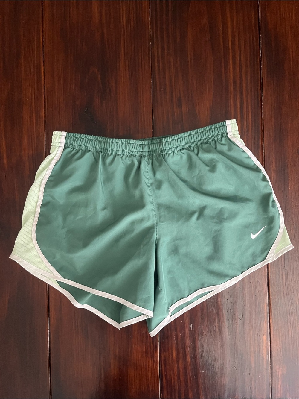 Nike Green and White Girls' Athletic Shorts